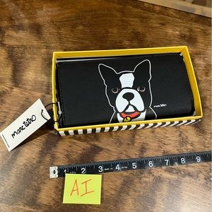 Marc Tetro Wallet Boston Terrier Black New